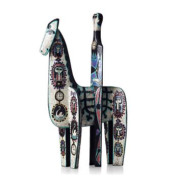 Birger Kaipiainen, a ceramic sculpture of a horserider, Rörstrand, Sweden 1950's.