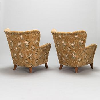 A pair of mid-20th-century armchairs, Finland.