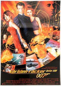 A Swedish movie poster James Bond "Världen räcker inte till" (The world is not enough) 1999.