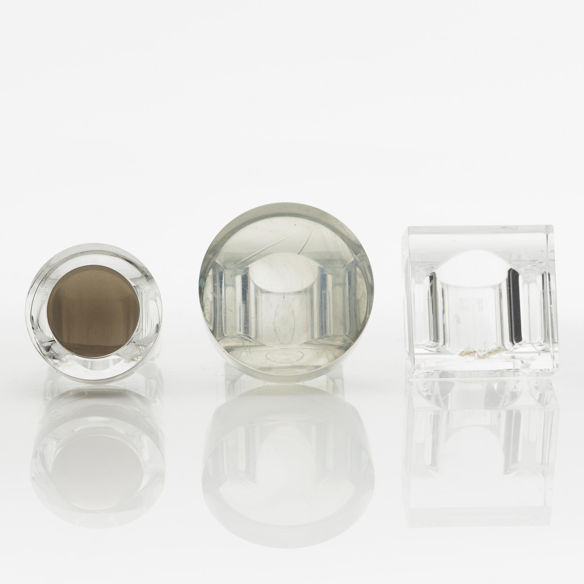Siv Lagerström, three acrylic rings, 1970s.