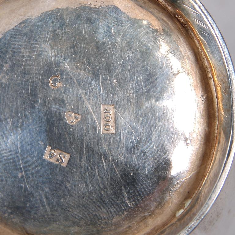 GRÄDDKANNA, silver, empire, Johan Olof Östlund, Gävle 1848.