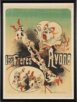 Jules Chéret, a lithographic poster, 'Les Frères Avone', Imp. J. Chéret, Paris, France, 1876.