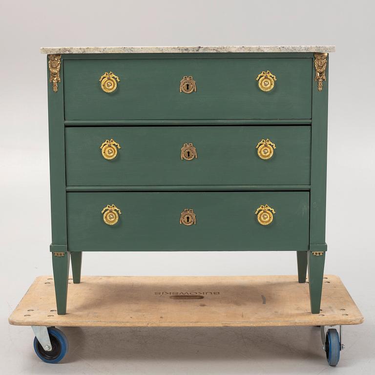 A Gustavian style chest of drawers, mid-20th century.