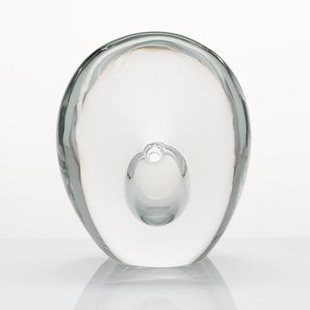 Timo Sarpaneva, glasskulptur 3567, "Sittande fågel", signerad Timo Sarpaneva Iittala.