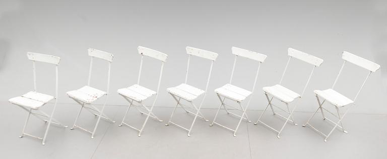 TRÄDGÅRDSTOLAR, 7 st, 1900-talets första hälft.