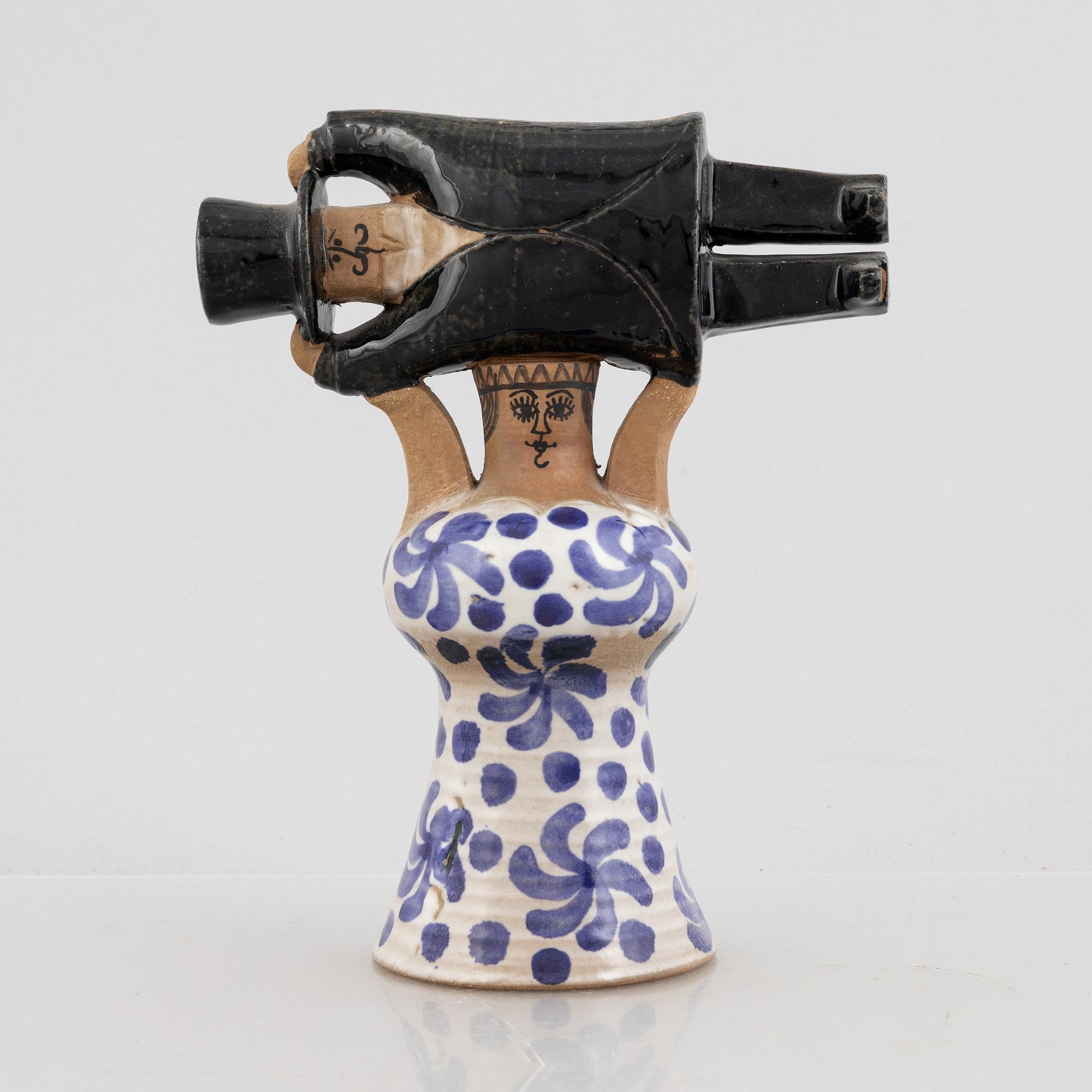 Lisa Larson, figurin, stengods, "Samhällsdebatten", Gustavsberg.