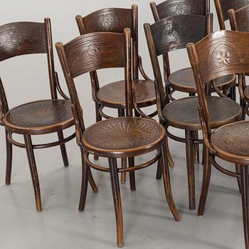 EIGHT COSMOS AND THONET CHAIRS.