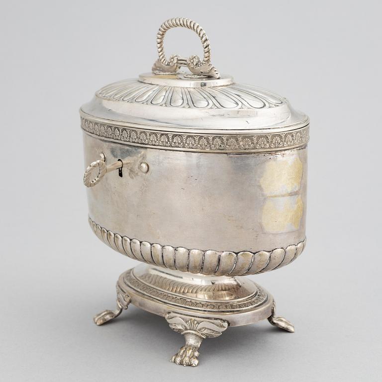 Anders Lundqvist, a silver sugar box, Stockholm, 1832.