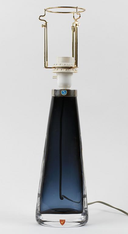 BORDSLAMPA, glas, Carl Fagerlund, Orrefors, sign.