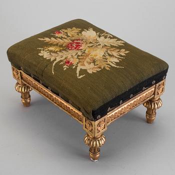 A gilded gustavian footstool late 18th century.
