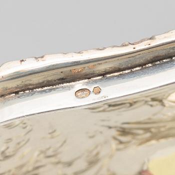 Sugar box, silver, Italy 1934-44, Swedish import mark.