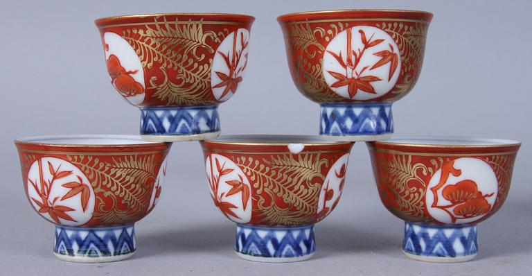 PARTI PORSLIN, 9 delar, Kina o Japan. 1800-/1900-tal.