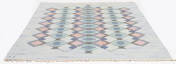 Judith Johansson, a carpet, 'Myosotis' ('Forget-me-not'), flat weave, c. 278 x 205 cm, signed JJ.