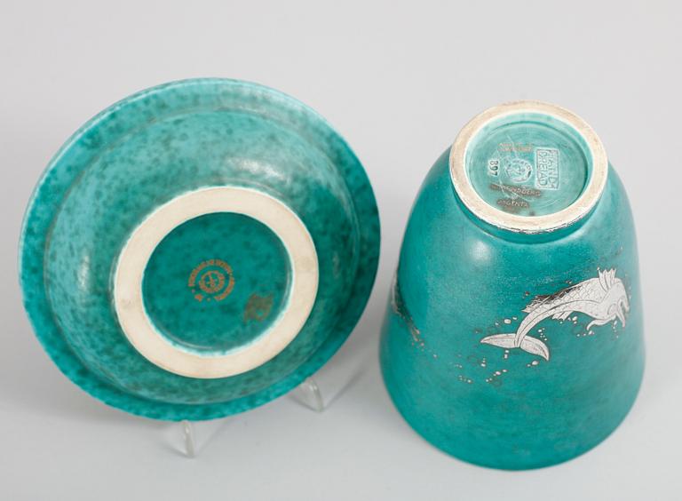 VAS SAMT SKÅL, stengods, Argenta, Gustavsberg.