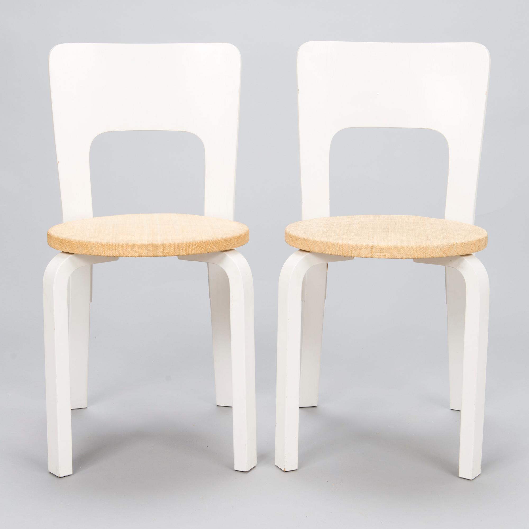 ALVAR AALTO, A set of 4 '66' chairs for Artek, Finland.