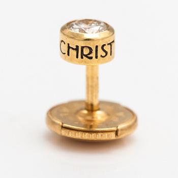 Korvakoru, 1 kpl, 18K kultaa, timantti n. 0.17 ct. Christ, Saksa.