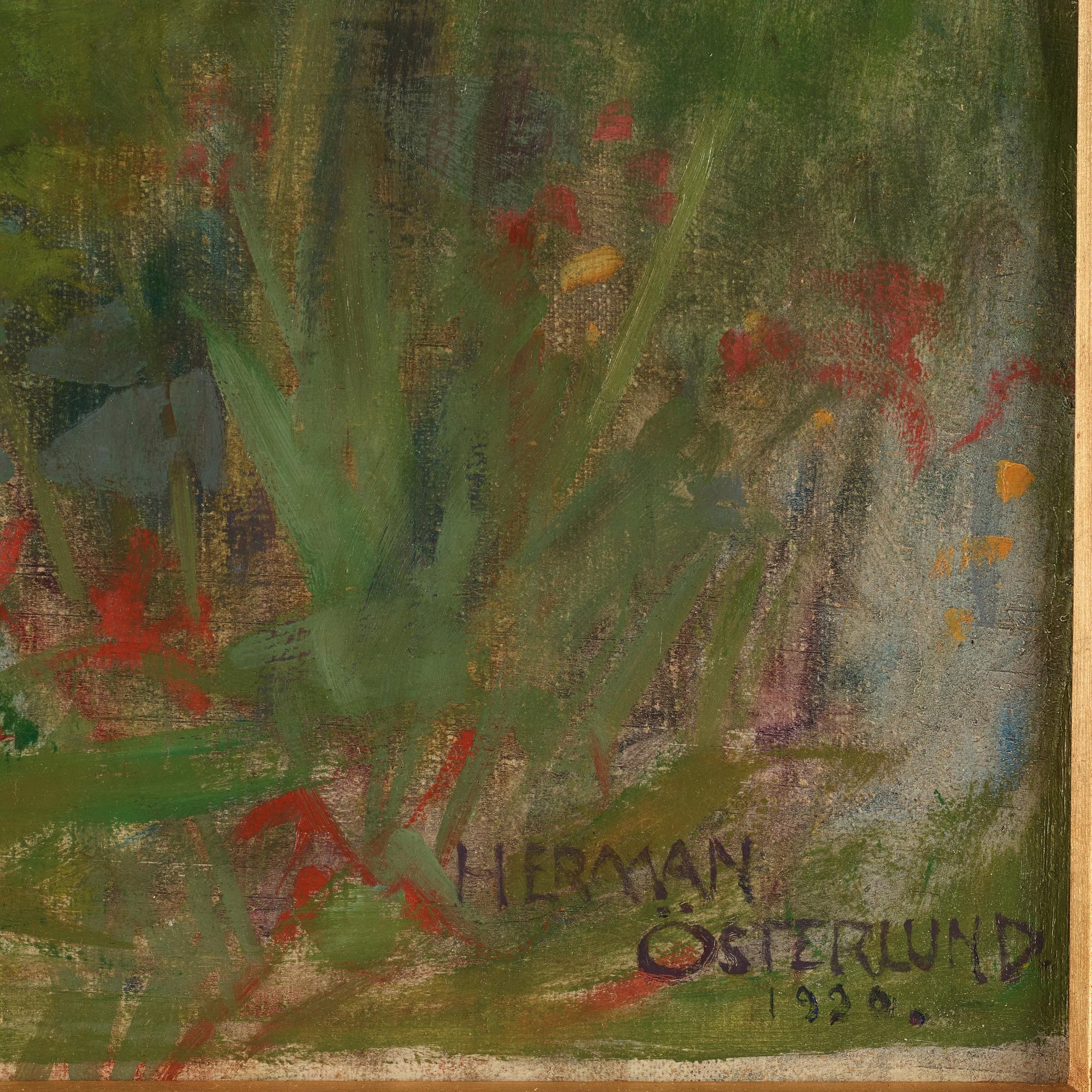 Herman Österlund, Kvinna med stockrosor. (Sommar, Arild).