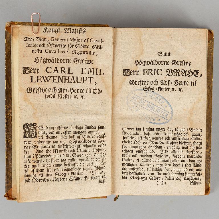 History of the Swedish Monasteries, 1740.