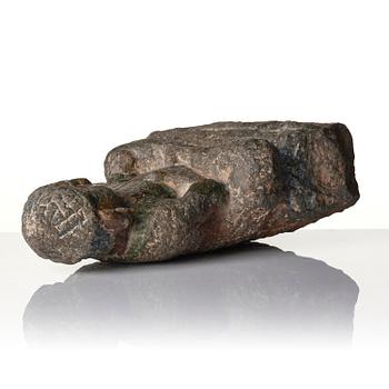 A stone sculpture of Buddha, Ming style.