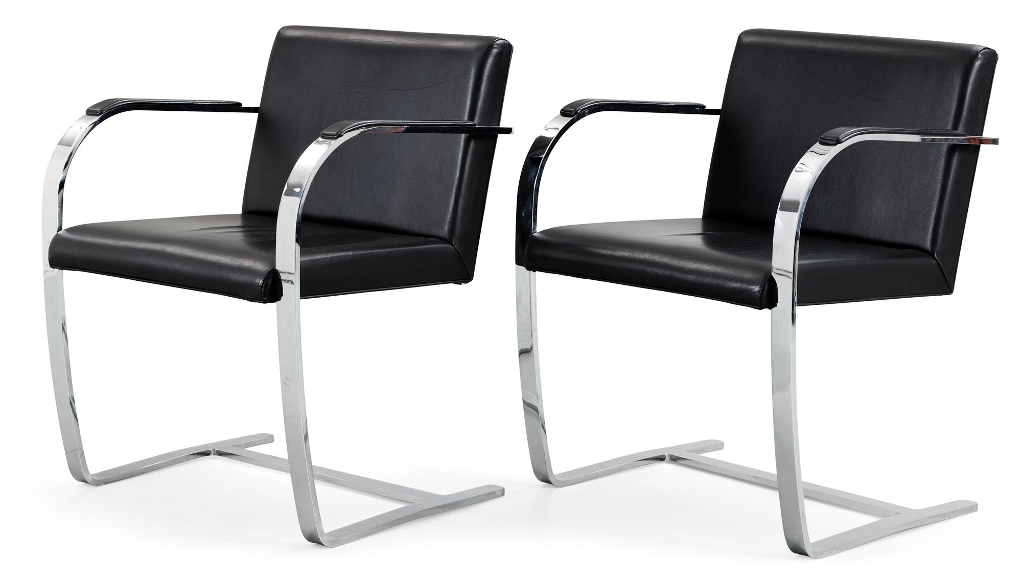 LUDWIG MIES VAN DER ROHE, karmstolar, ett par, "Brno", Knoll International, USA.