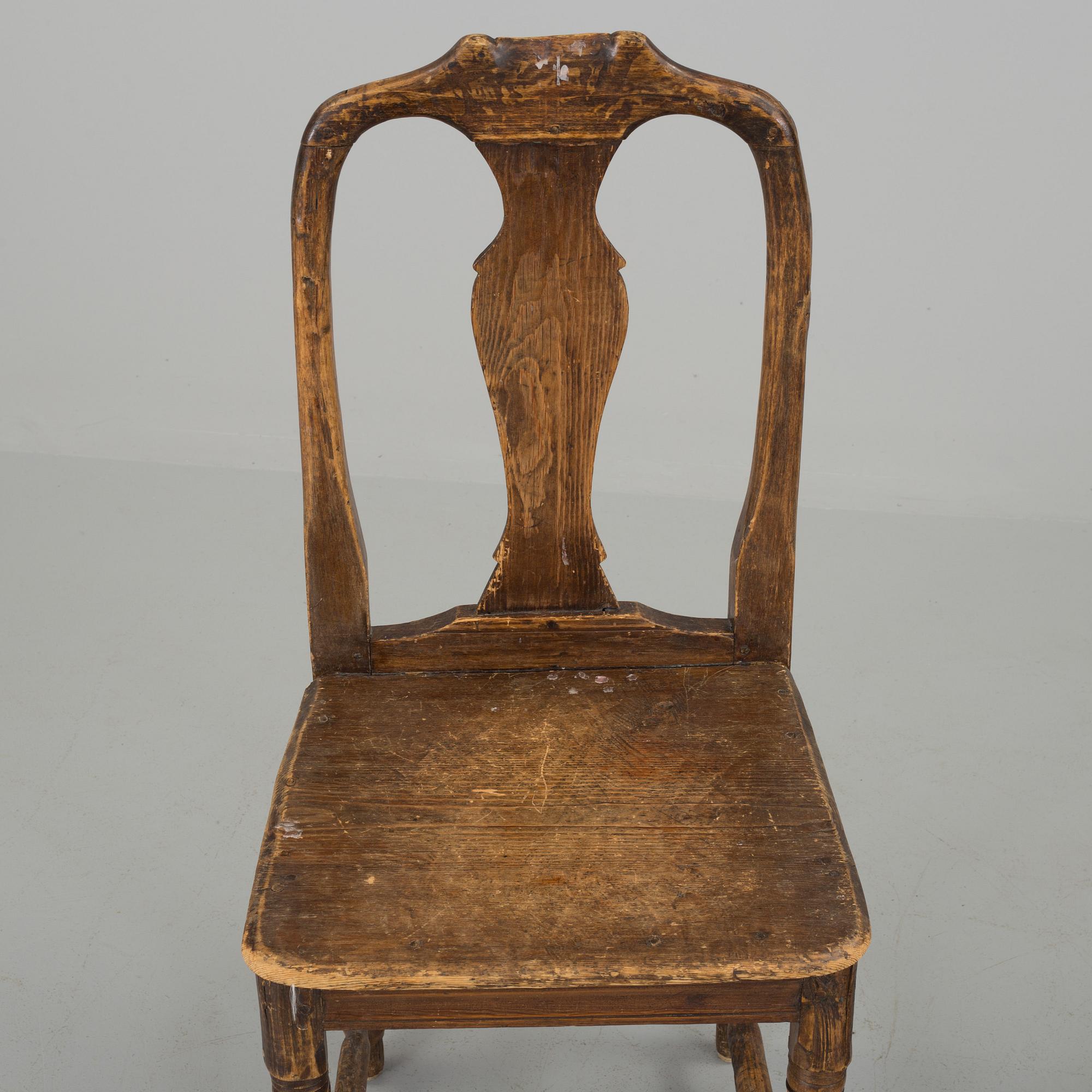 Three 18th century rococo chairs.