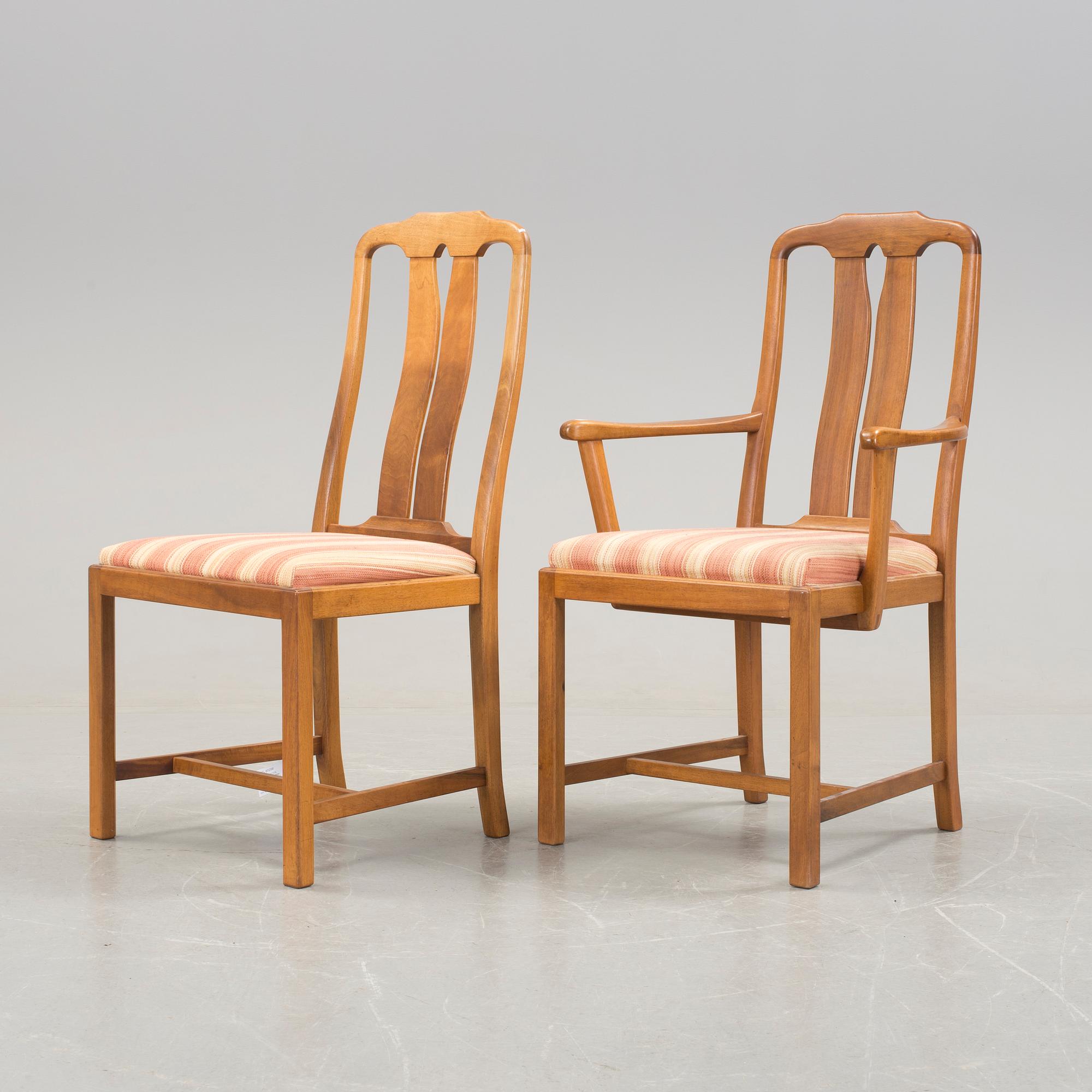 CARL MALMSTEN, matsalsgrupp, 7 delar, 'Ambassadör' för Åfors Möbelfabriken.