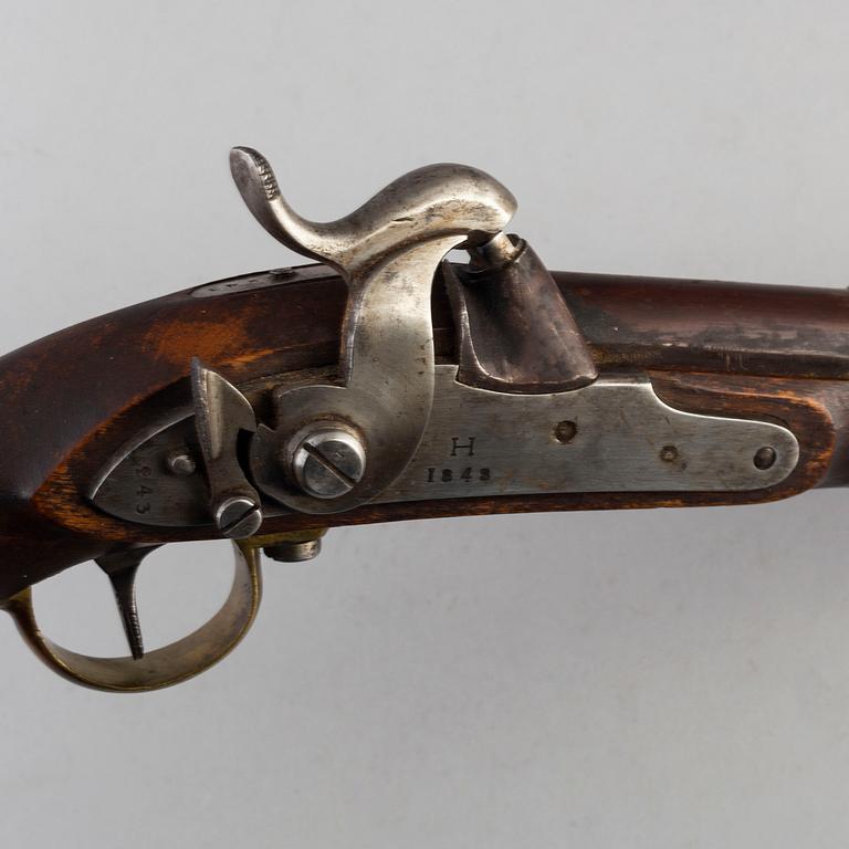 A Swedish percussion pistol 1845 navy pattern.