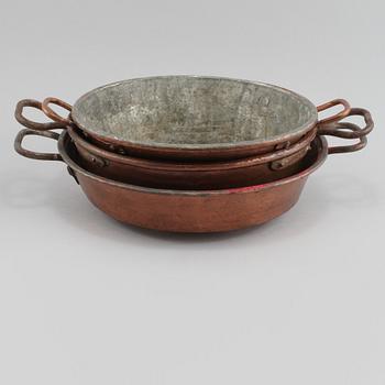 FORMAR, 3 st, koppar, 1800-tal.