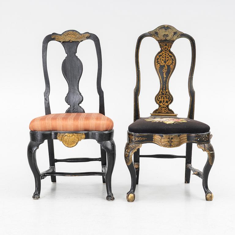 Chairs two, Baroque, 18th century.