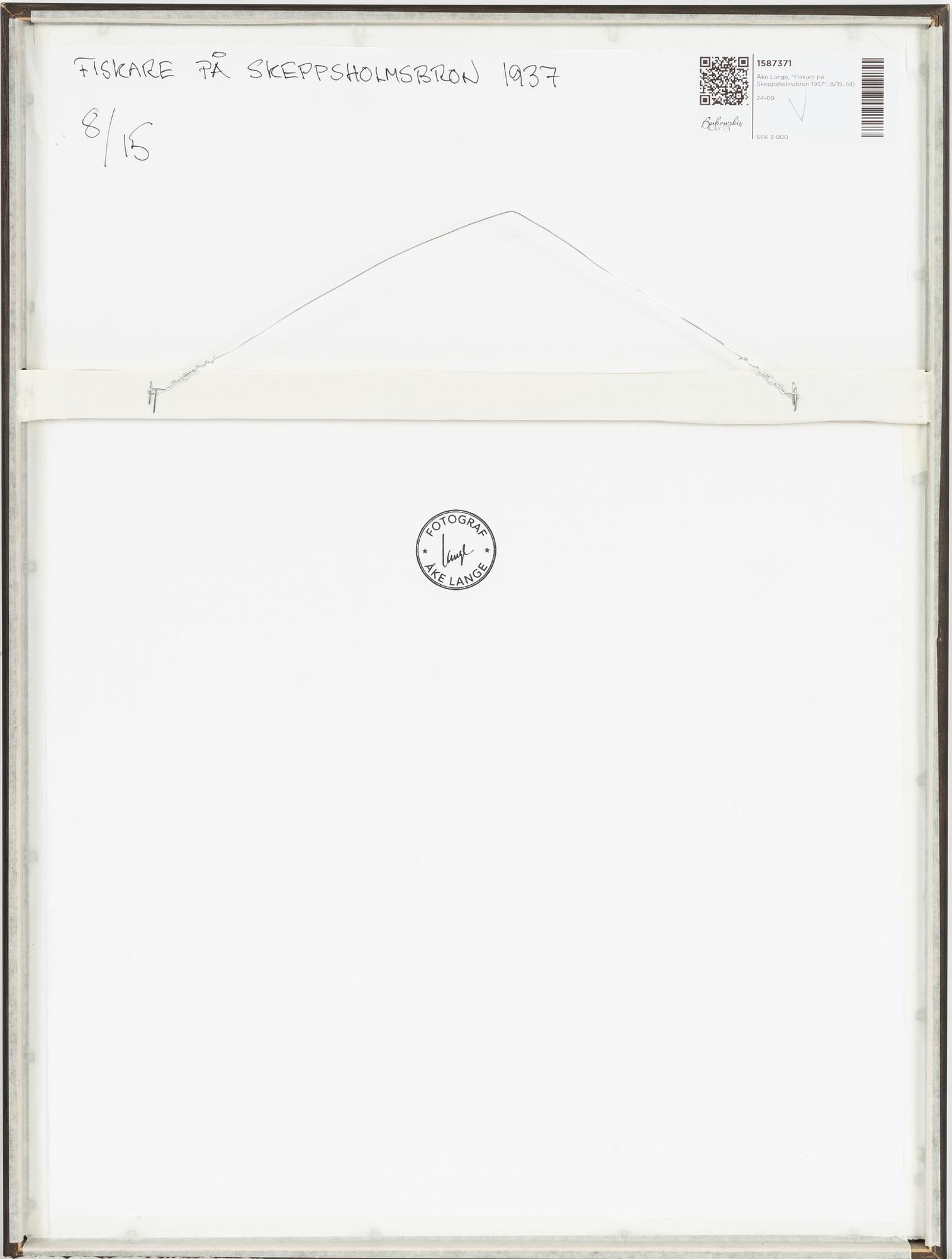 Åke Lange, "Fiskare på Skeppsholmsbron 1937".