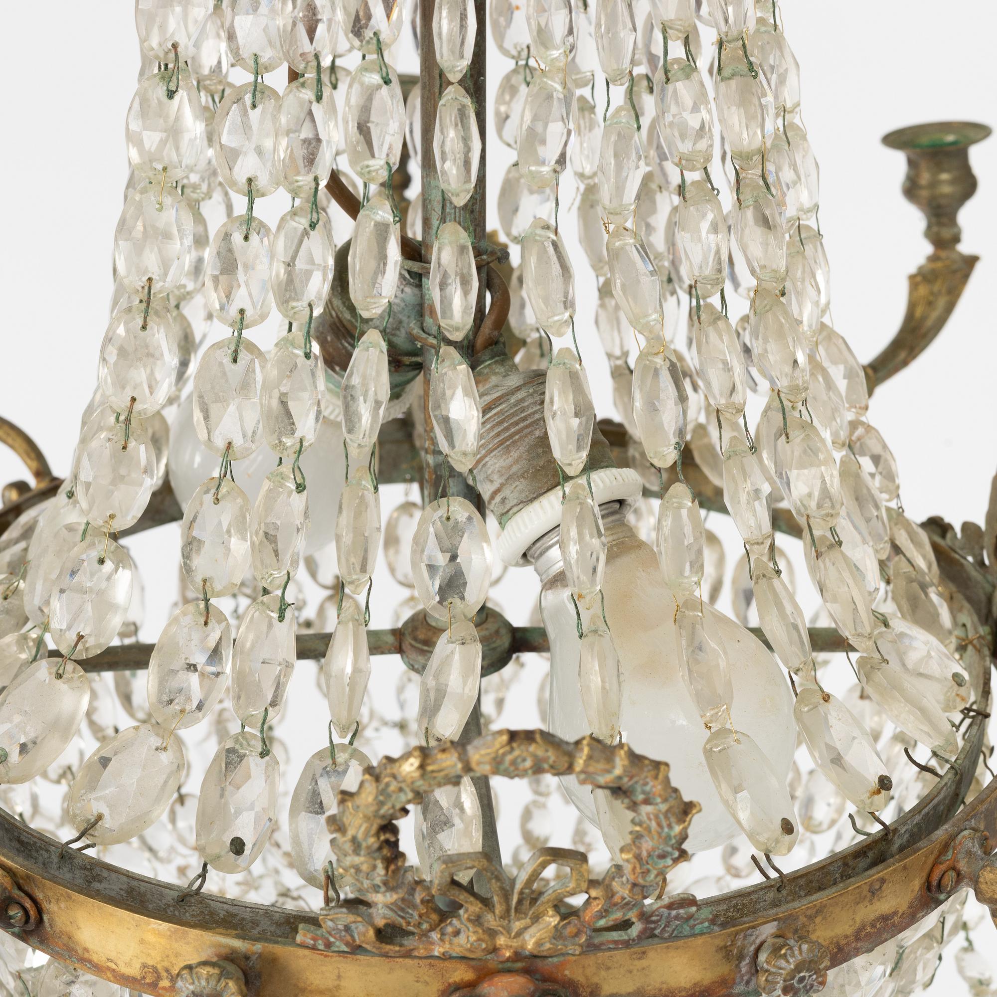 An Empire style chandelier, around 1900.