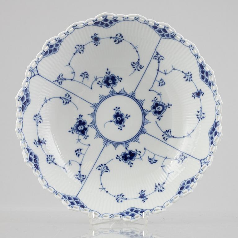 A 'Blue Fluted Full Lace' porcelain serving dish, Royal Copenhagen, model 1019, 1959.