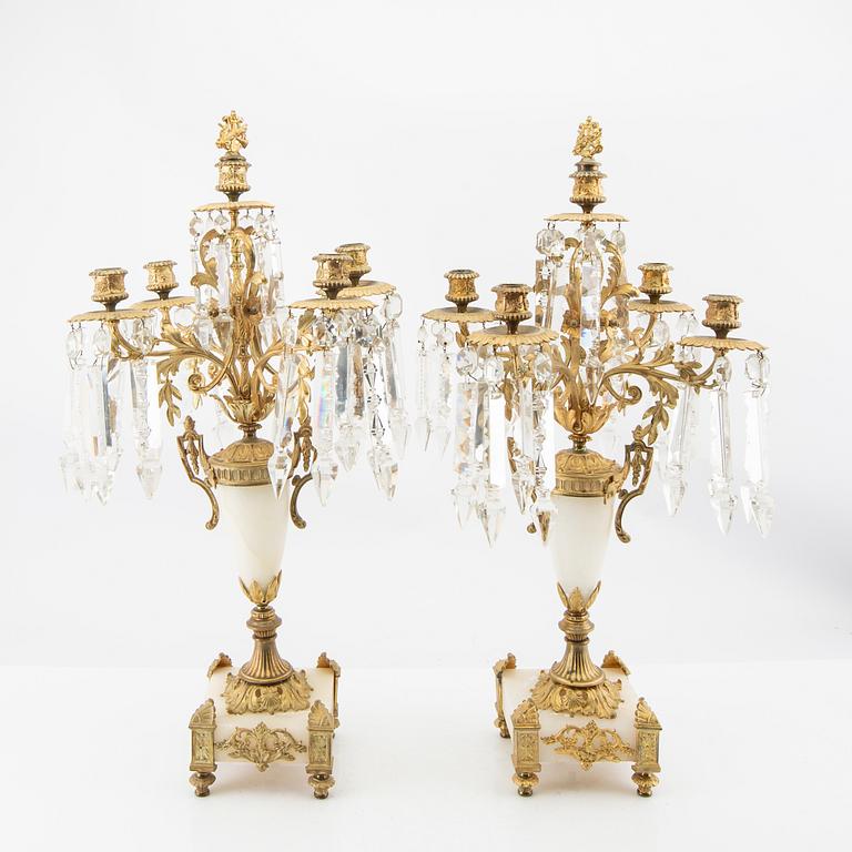 candelabras, a pair from the late 19th century.
