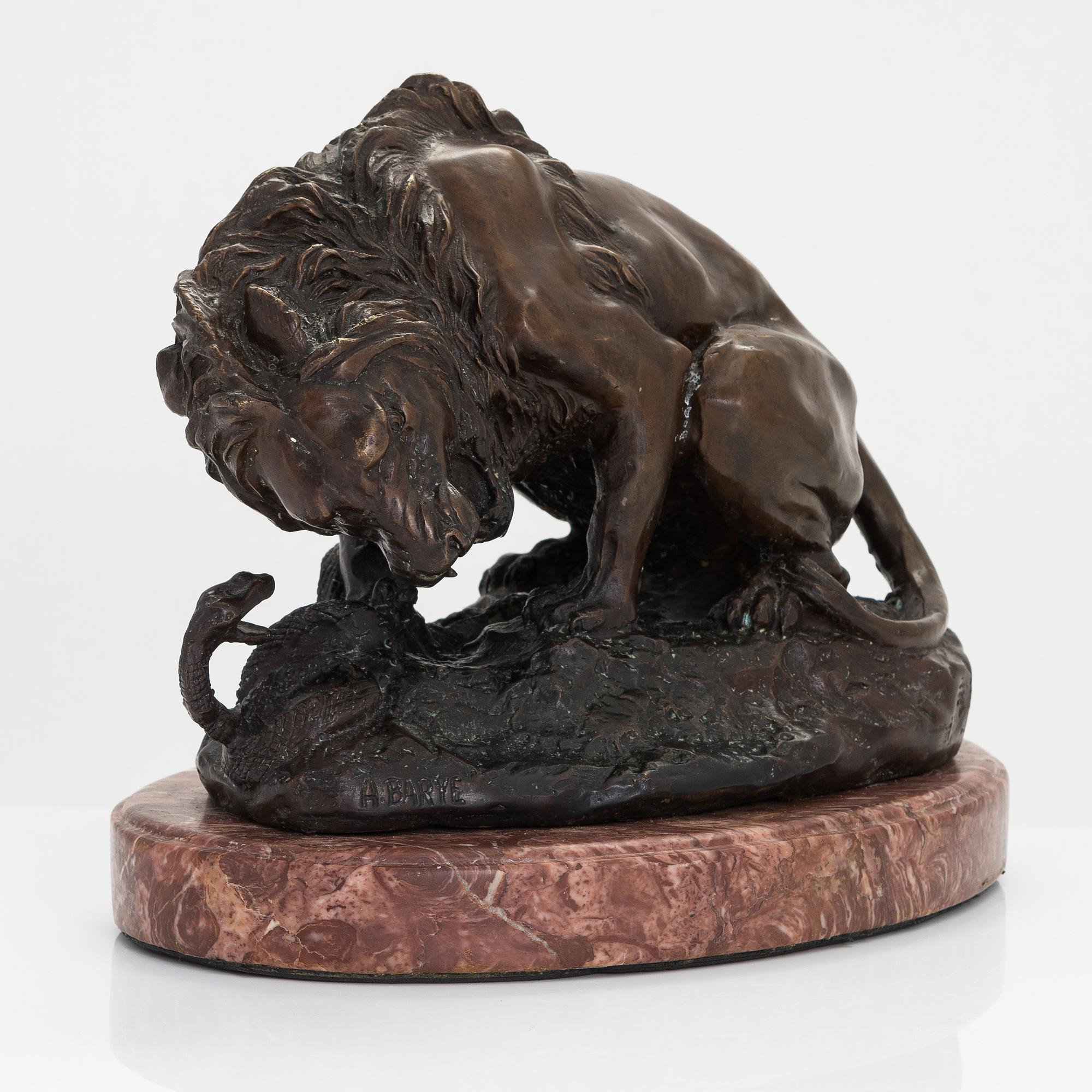 Antoine Louis Barye, efter, skulptur, brons, signerad.