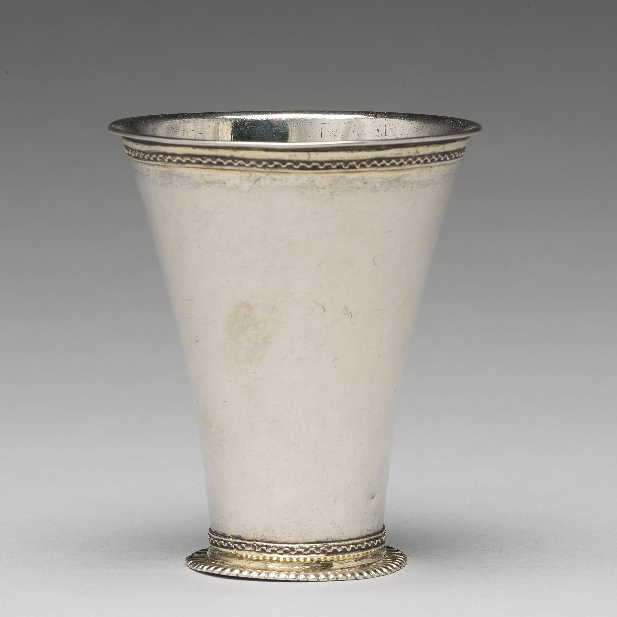 A Swedish 18th century parcel-gilt silver beaker, mark of Erik Lekberg, Nora 1759.