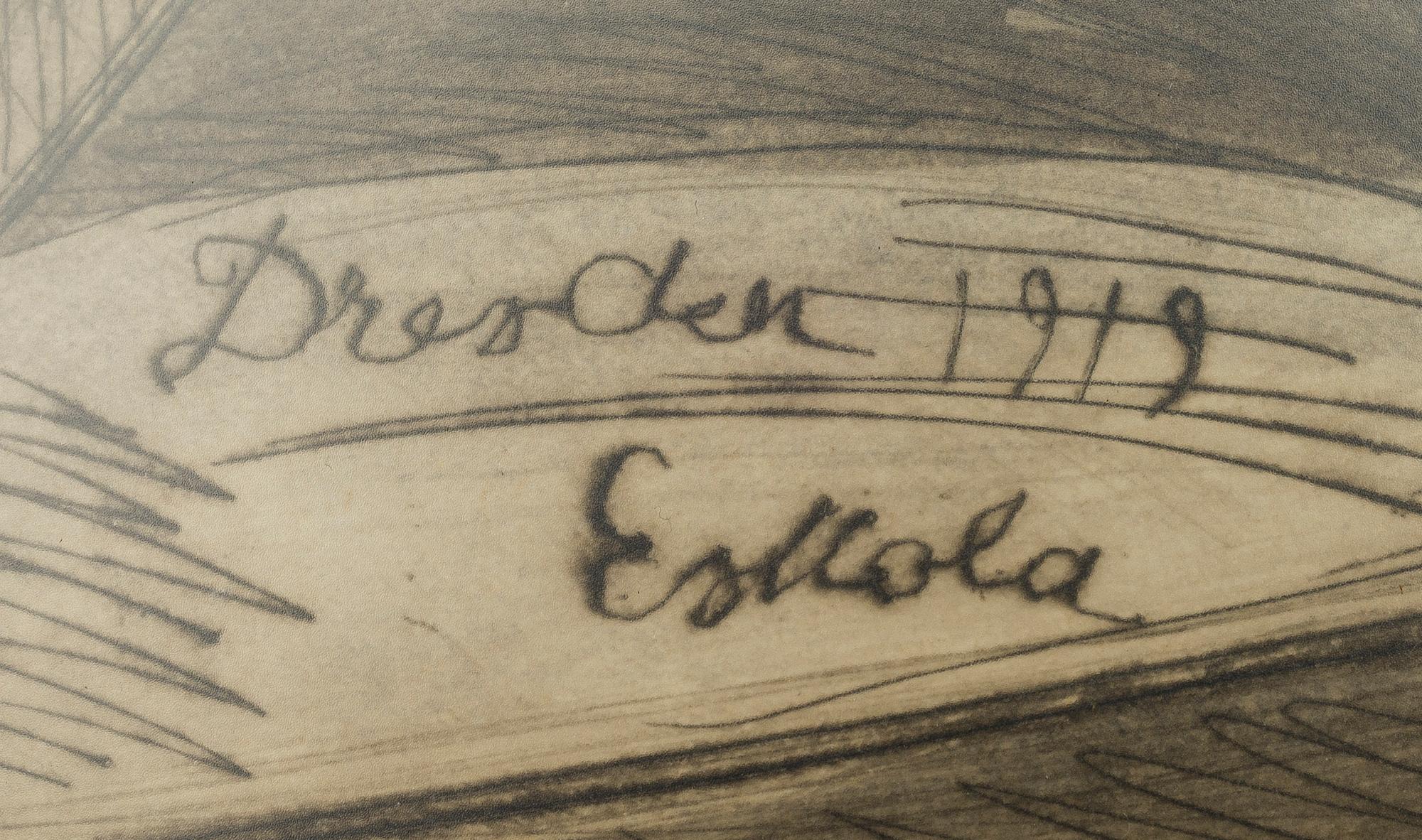 UUNO ESKOLA, 2 piirrosta, signeerattu ja päivätty Dresden 1919 & -20.