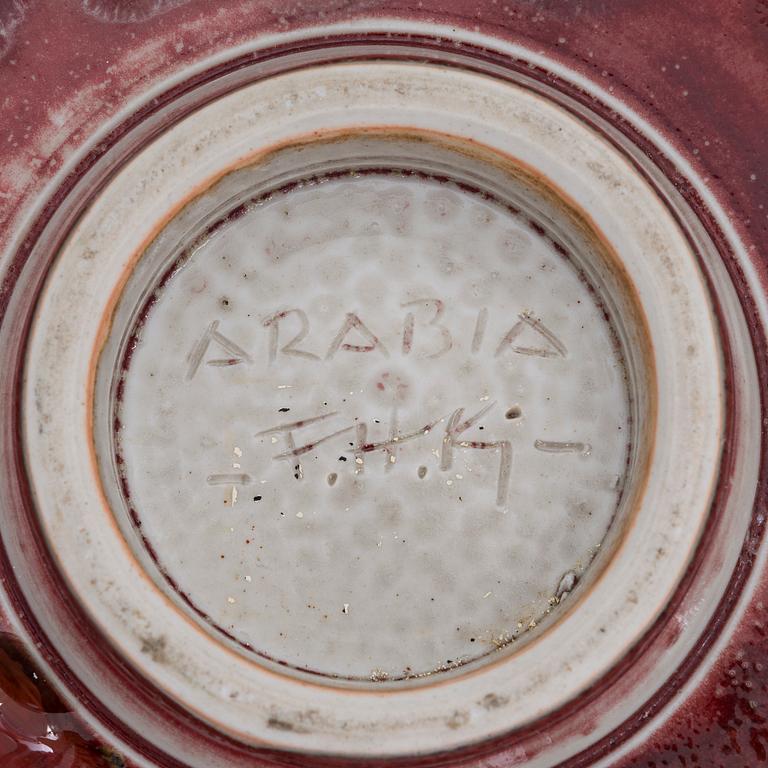 FRIEDL HOLZER-KJELLBERG, malja, keramiikkaa, signeerattu Arabia F.H.Kj.