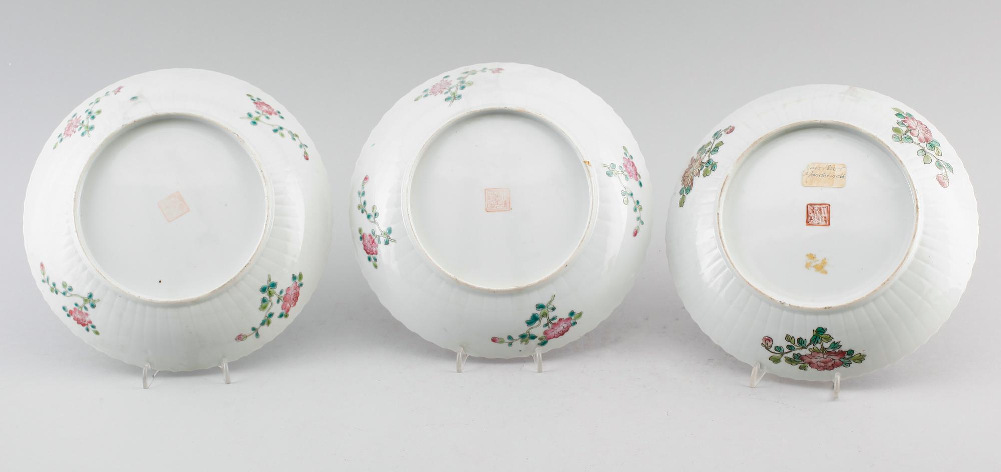 FAT, 3 st (2+1), porslin, Kina, omkring år 1900.