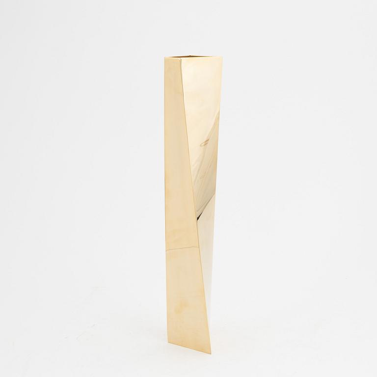 Zaha Hadid, a 'Crevasse' gold plated vase, for Alessi, Italy, 2005.
