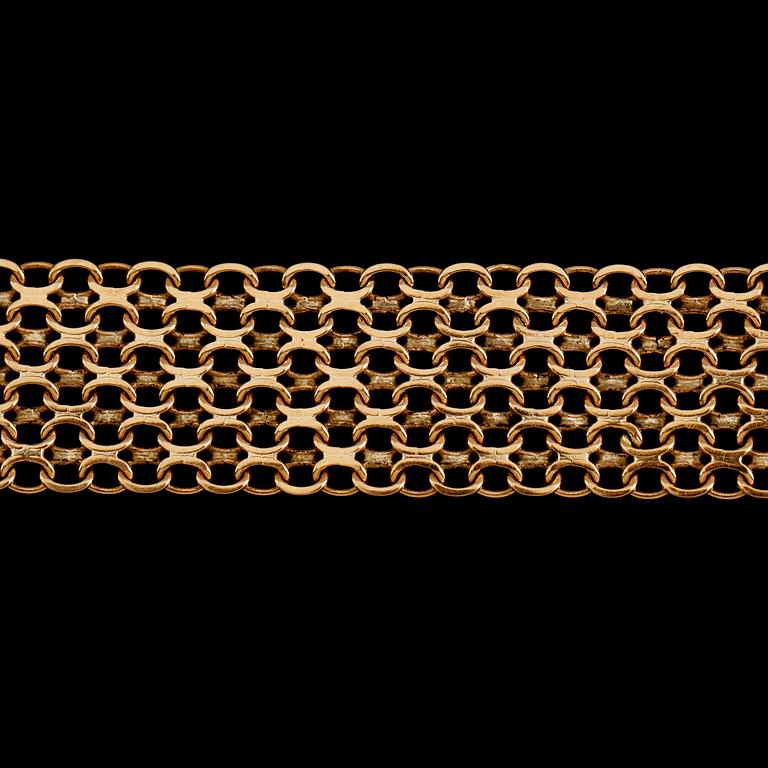 ARMBAND, 18 k guld, X-länk, vikt ca 23 g.