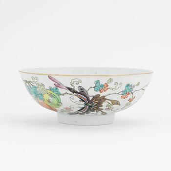 A Chinese porcelain 'butterfly and melon' bowl, 20th Century.