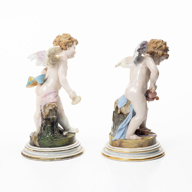 Meissen, A pair of porcelain figurines, Heinrich Schwabe, second half of the 19th century.
