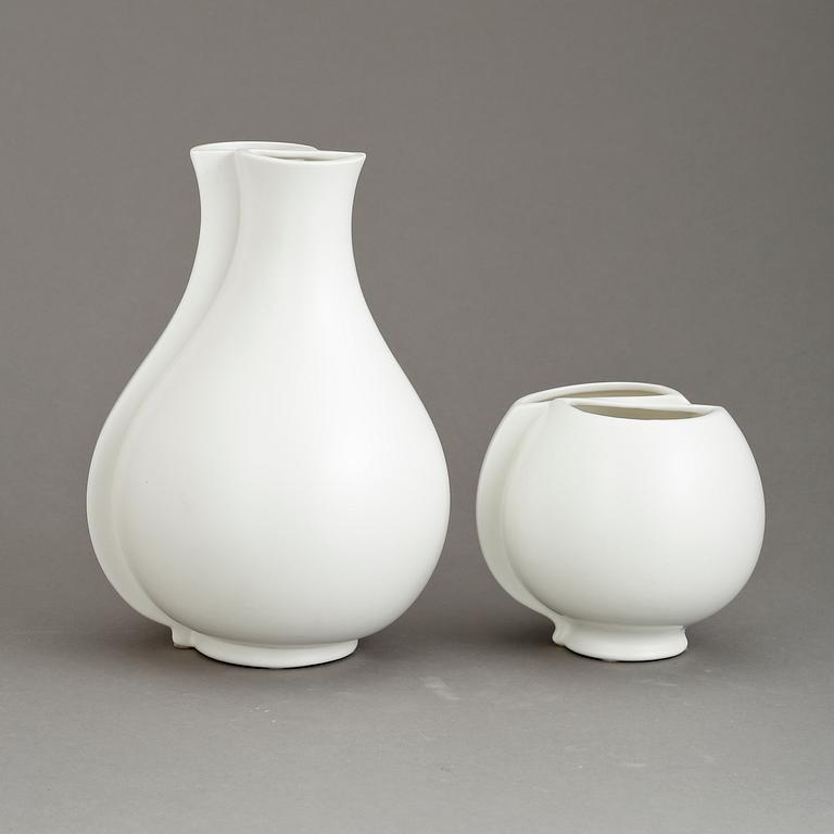 VASER, 2 st, stengods, "Surrea", Wilhelm Kåge, Gustavsberg.