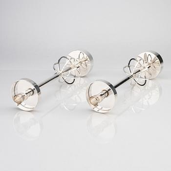 Sigurd Persson, a pair of Swedish silver candlesticks, Stockholm 1966, silversmith Johann Wist.