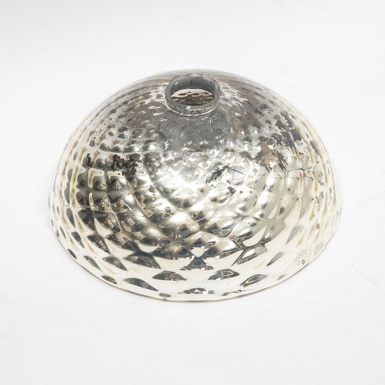 A Swedish Art Nouveau ceramic and iron ceiling light, Höganäs, early 20th century.