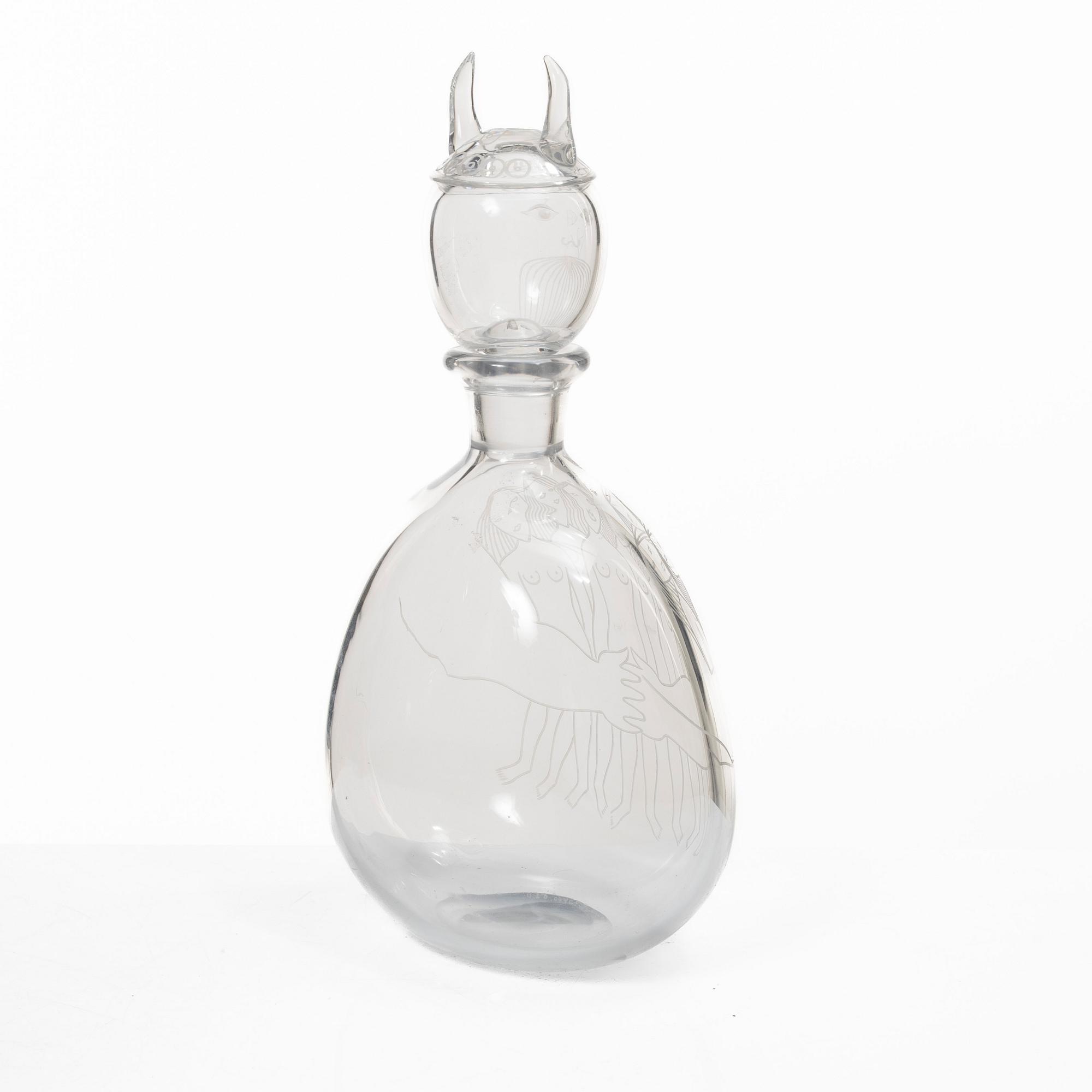 Sven Palmqvist, a decanter, Orrefors, 1958.