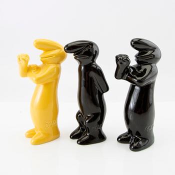 Osvald Cavandoli, three figurines "La Linea" for Cava.