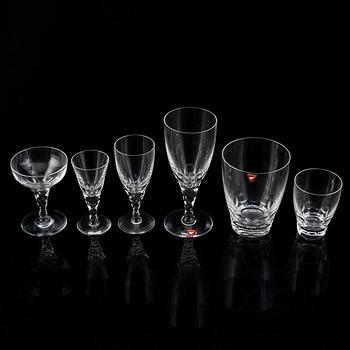 Ingeborg Lundin, 65 pieces glass, 'Carina', Orrefors.