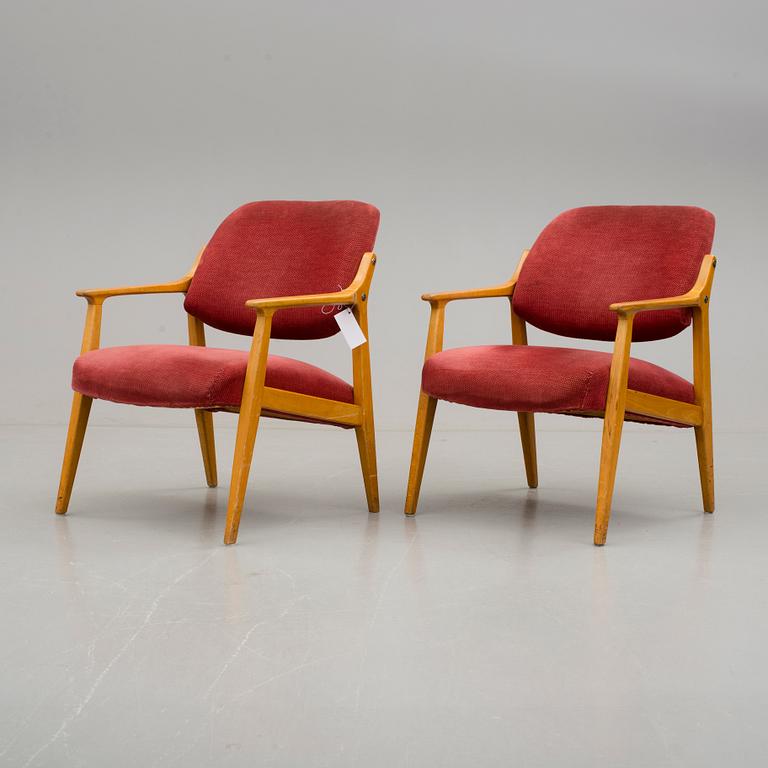 FÅTÖLJER, ett par, 1960/70-tal.