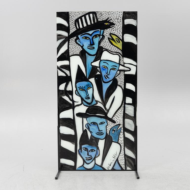 Ulrica Hydman-Vallien, a glass wall, signed.